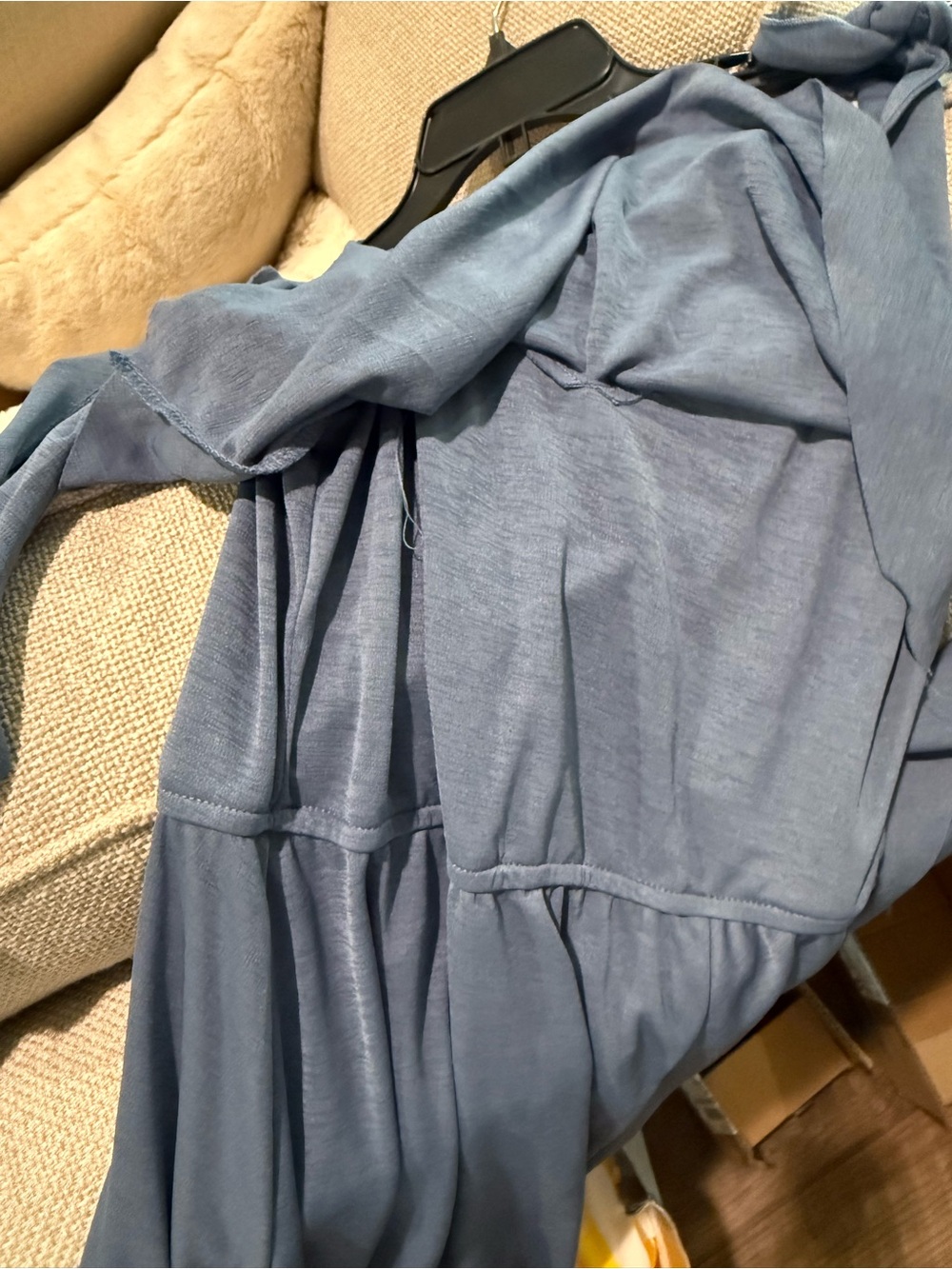 Joyfolie Mia Joy Naomi Dress in size Small, Slate Blue Popover style Boho - Picture 5 of 8